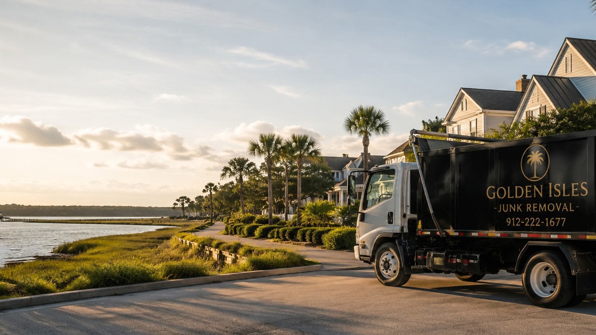 Golden Isles Junk Removal truck serving homes throughout the Golden Isles with reliable residential junk hauling services.