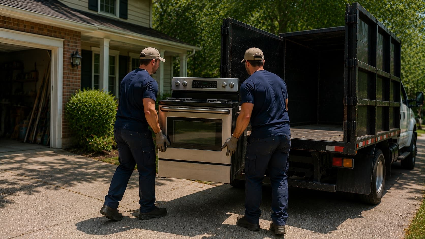 Professional stove and oven removal service with safe appliance hauling by Golden Isles Junk Removal.